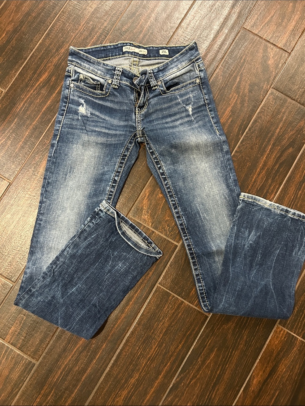 BKE Women's Bootcut Jeans — Faded Blue Denim